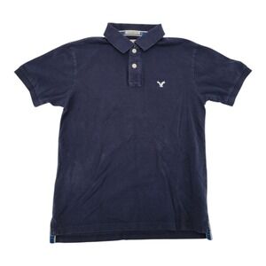 American Eagle Navy Polo Shirt Men's M Vintage Fit Embroidered Eagle
